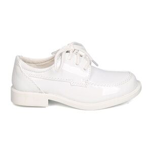 White Patent Leather Lace-Up Shoes